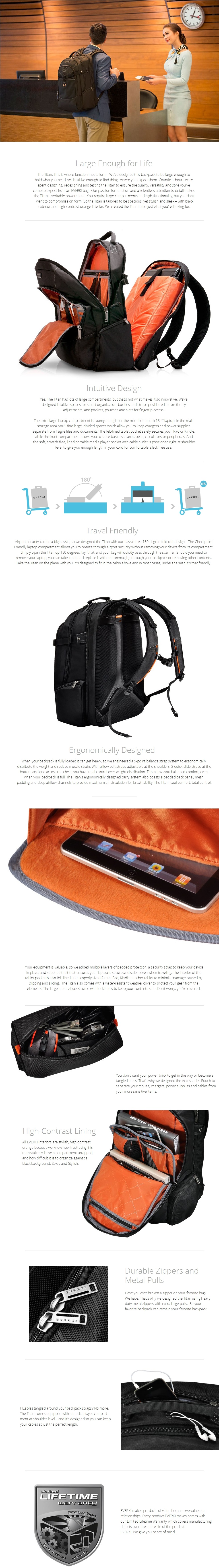 Everki Business 120 Travel Friendly Laptop Backpack, up to 18.4Inch